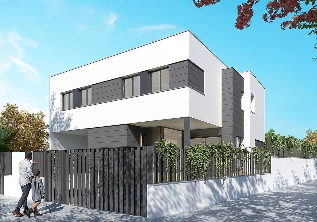 Vista exterior de Casa o xalet en venda en Vilanova i la Geltrú amb Aire condicionat, Calefacció i Jardí privat