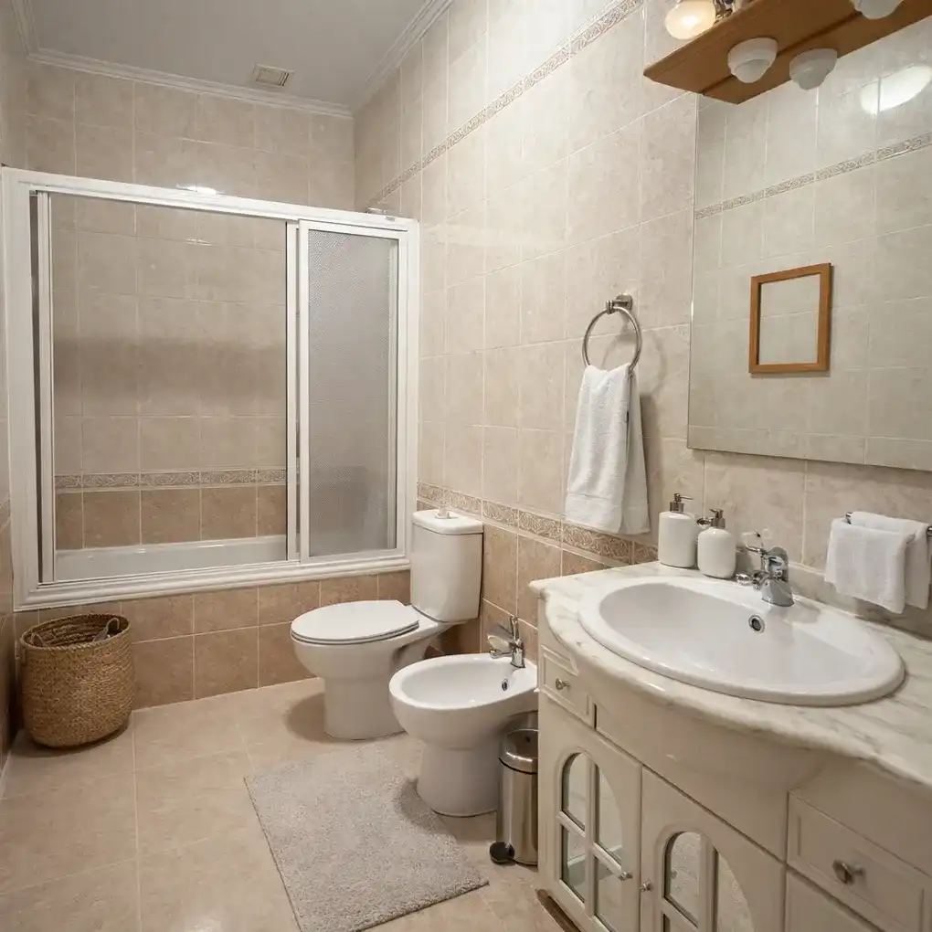 Baño de Casa adosada en venta en Montearagón con Aire acondicionado, Calefacción y Terraza