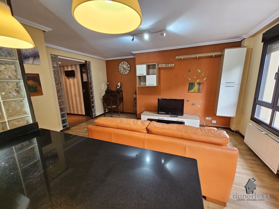 Living room of Flat for sale in Castrillón  with Heating, Storage room and Furnished