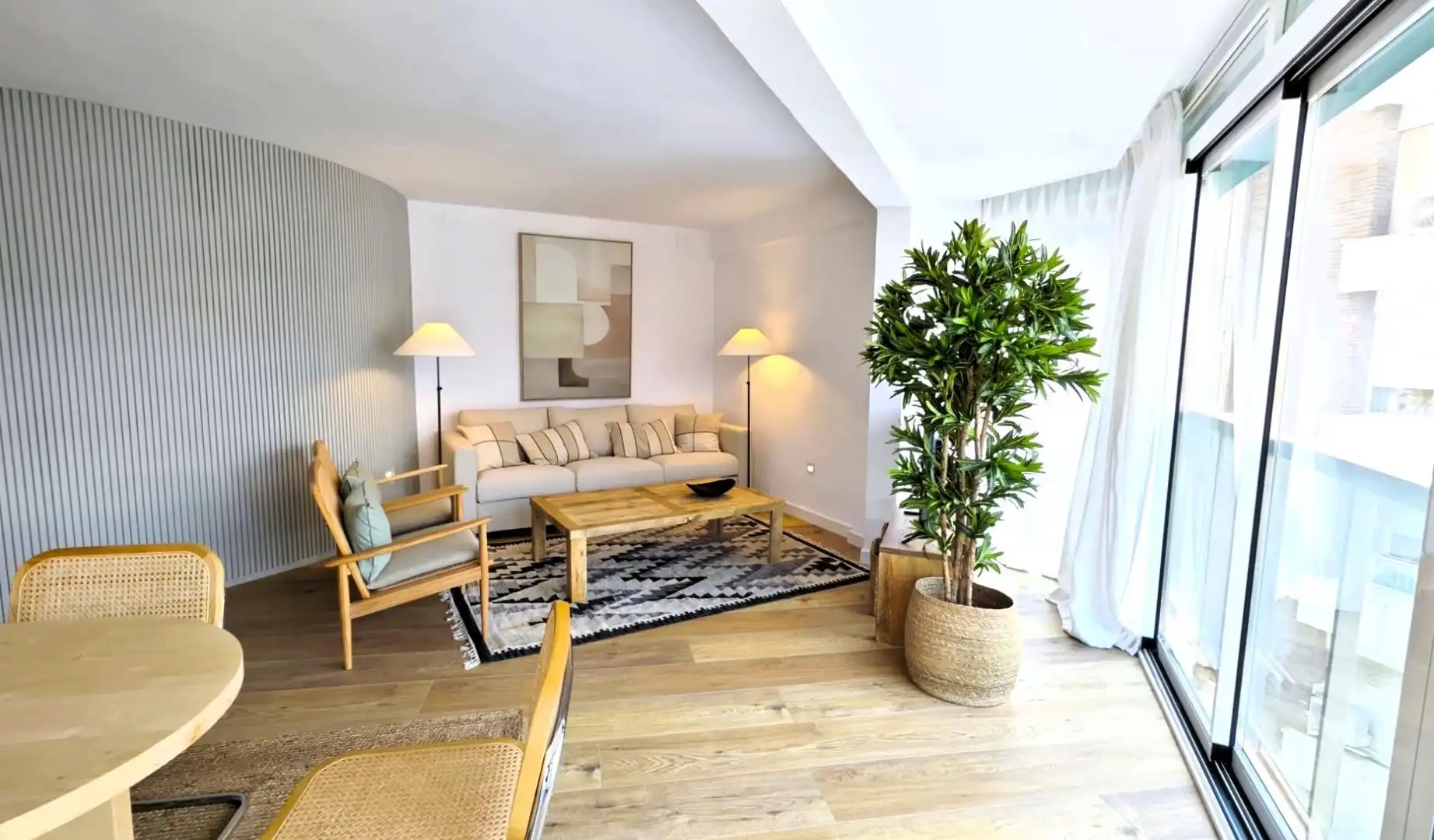 Living room of Flat for rent in Alicante / Alacant  with Air Conditioner, Heating and Parquet flooring