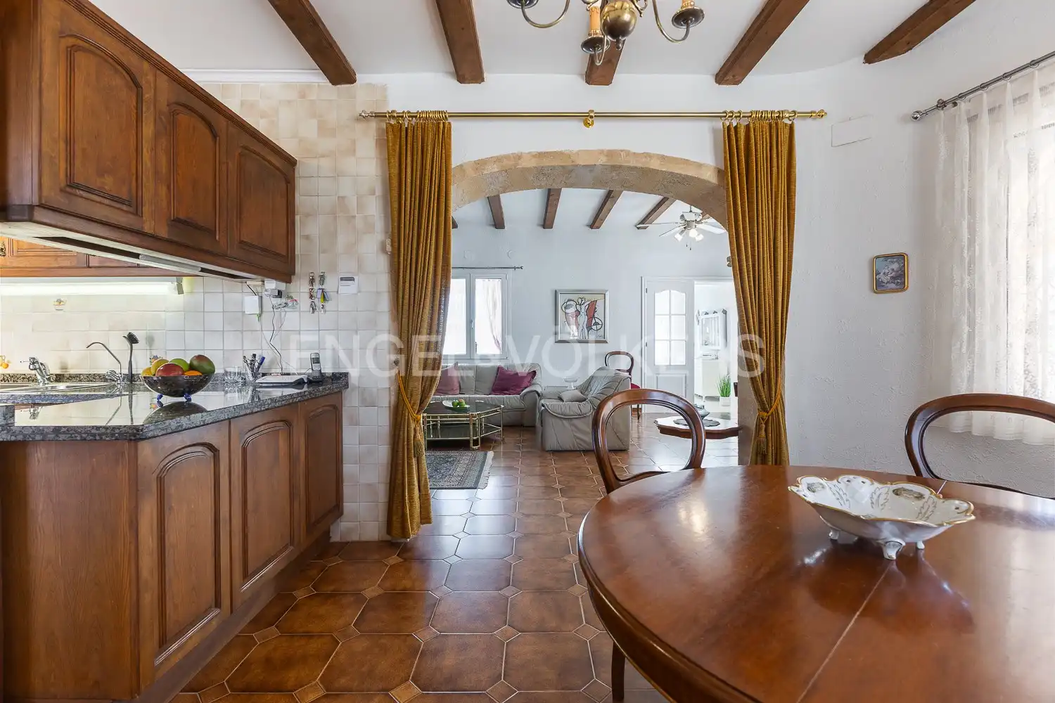 Cocina de Finca rústica en venta en Els Poblets con Aire acondicionado, Calefacción y Jardín privado