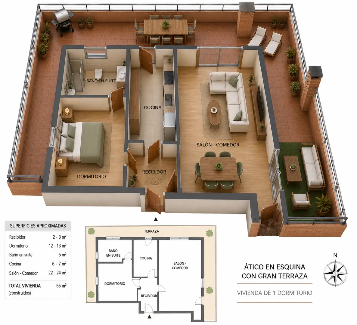 Ático en venta en Madrid con Aire acondicionado, Calefacción y Parquet