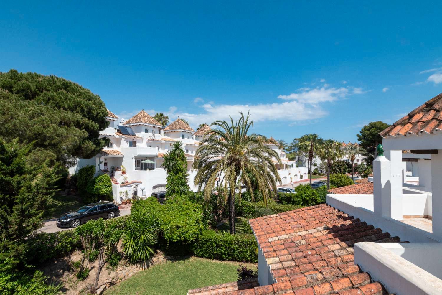 Exterior view of Single-family semi-detached for sale in Manilva  with Storage room, Swimming Pool and Furnished