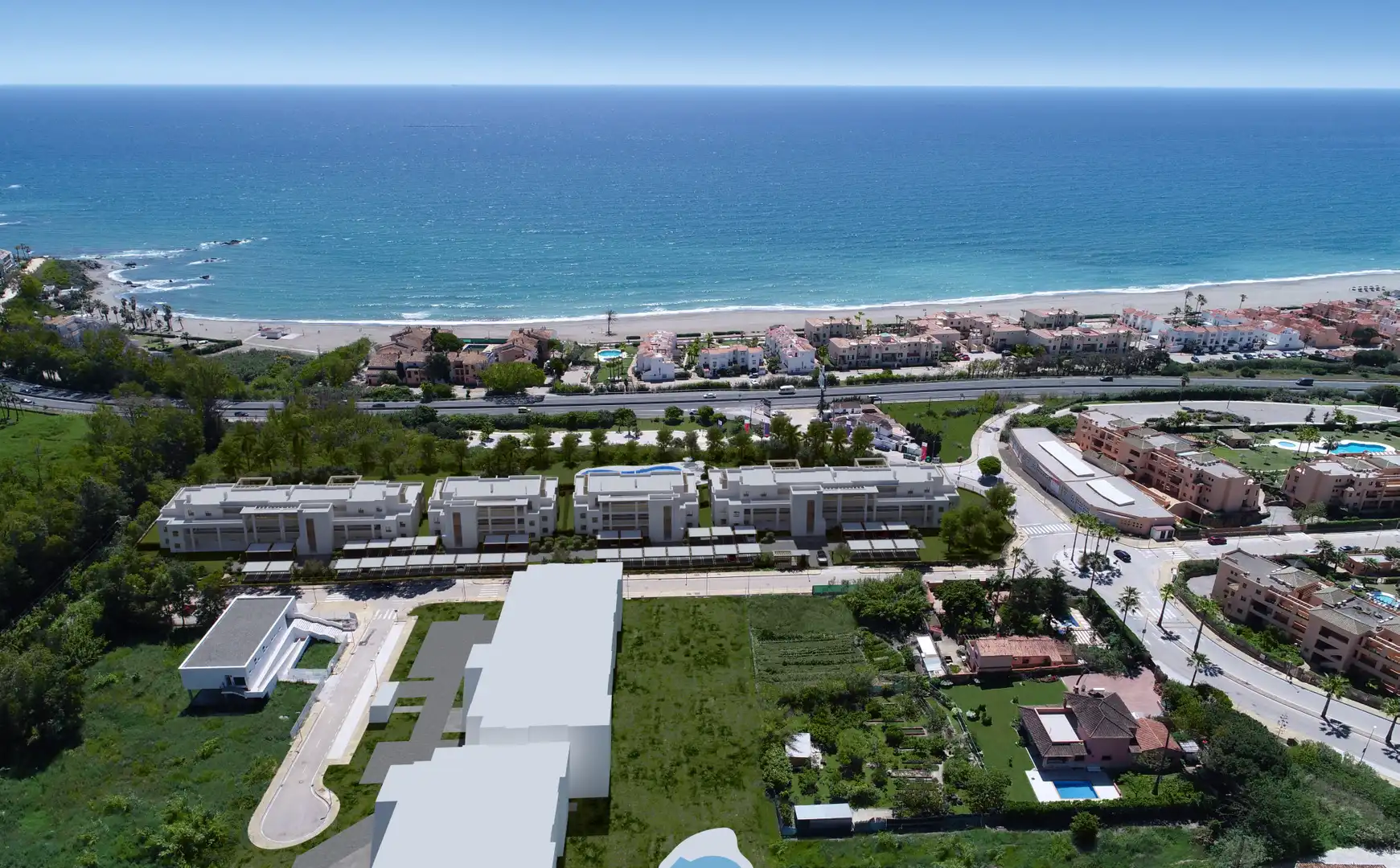 Vista exterior de Apartament en venda en Marbella amb Aire condicionat, Terrassa i Piscina
