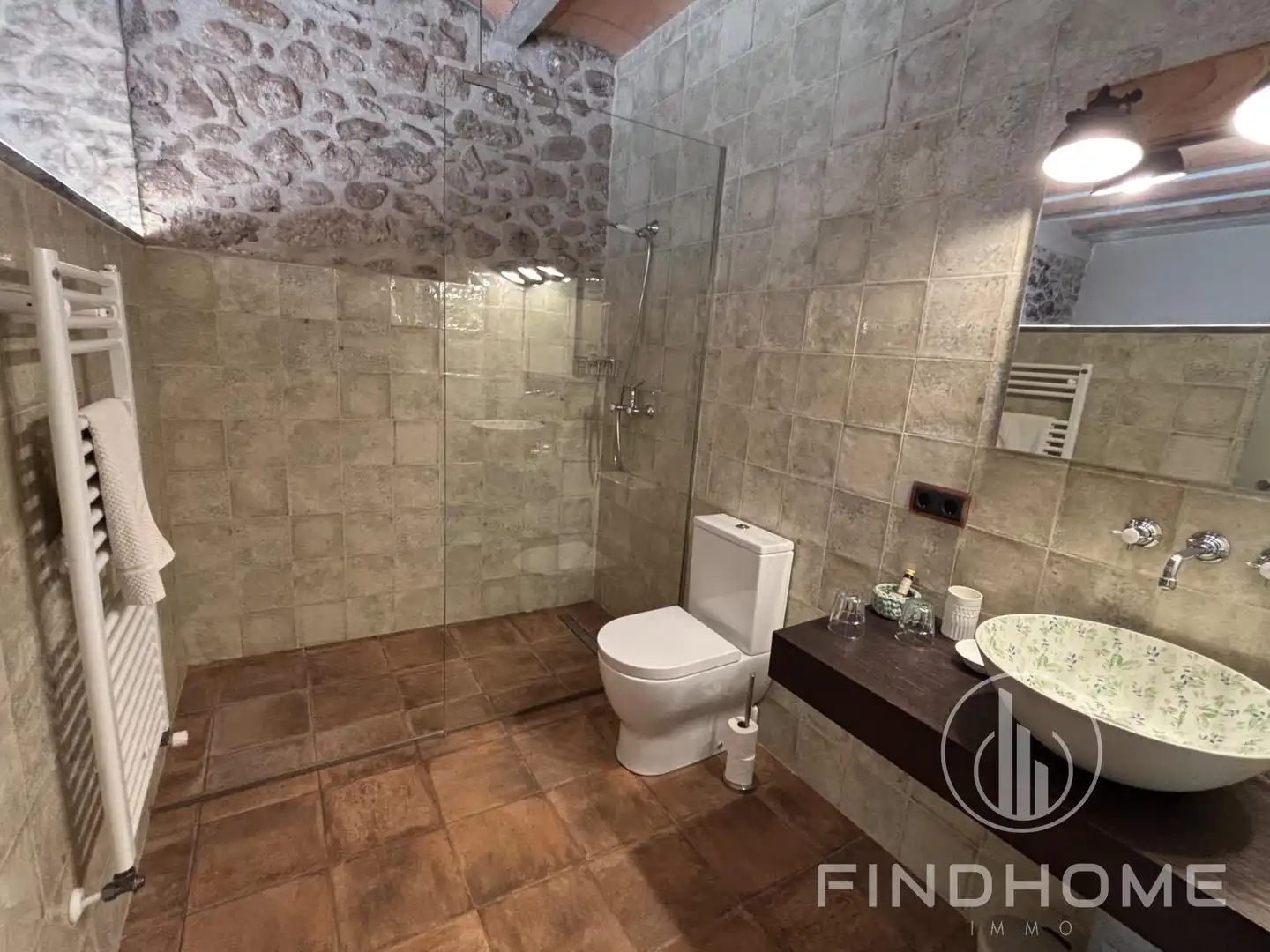 Bathroom of Country homes for sale in Les Preses  with Air Conditioner, Private garden and Terrace