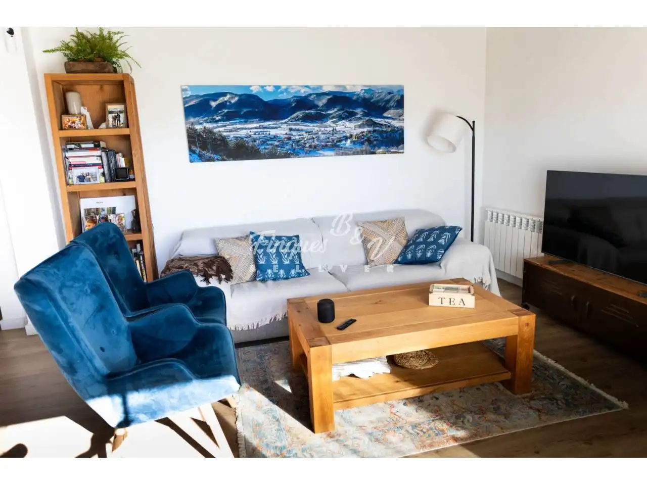 Sala de estar de Apartamento en venta en Bellver de Cerdanya con Aire acondicionado, Calefacción y Parquet