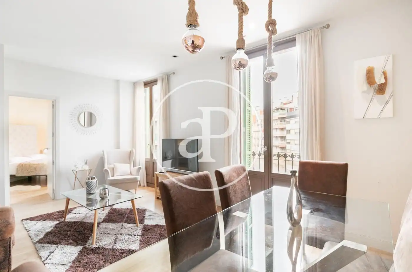 Sala d'estar de Pis de lloguer en Barcelona amb Aire condicionat, Calefacció i Moblat