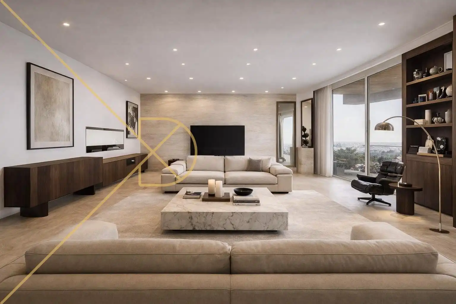 Wohnzimmer von Wohnung zum Verkauf in  Barcelona Capital mit Heizung, Privatgarten und Parkett