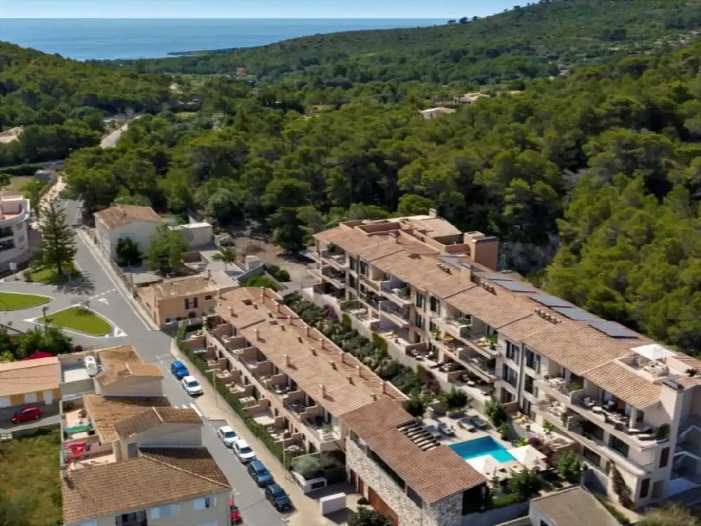 Außenansicht von Wohnung zum Verkauf in Capdepera mit Klimaanlage, Schwimmbad und Balkon