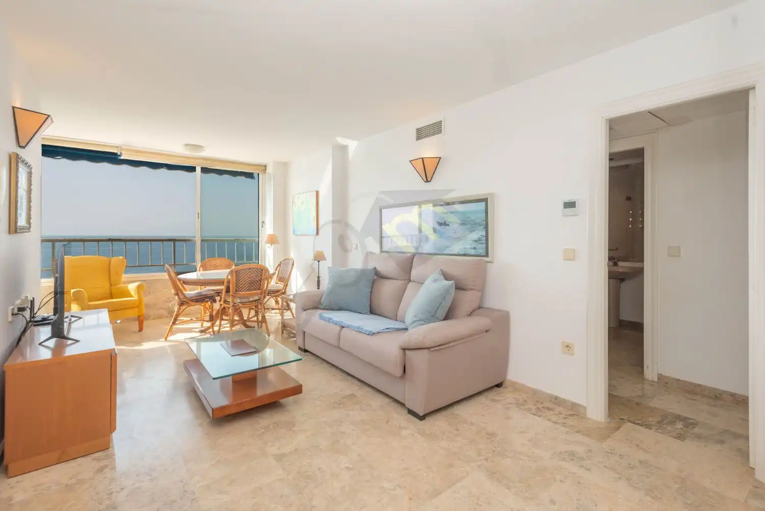 Sala d'estar de Àtic en venda en Calpe / Calp amb Aire condicionat, Calefacció i Terrassa