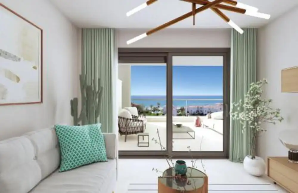Sala de estar de Apartamento en venta en Casares con Aire acondicionado, Terraza y Piscina