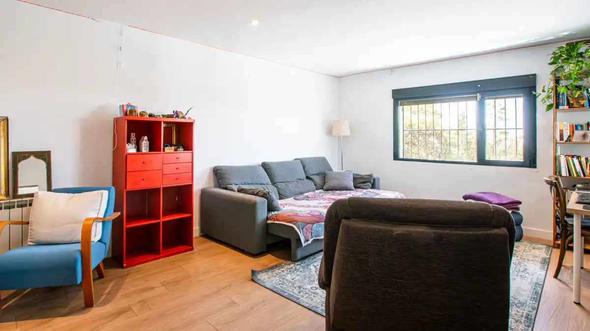 Sala d'estar de Casa o xalet en venda en Fresnedillas de la Oliva amb Aire condicionat, Calefacció i Jardí privat