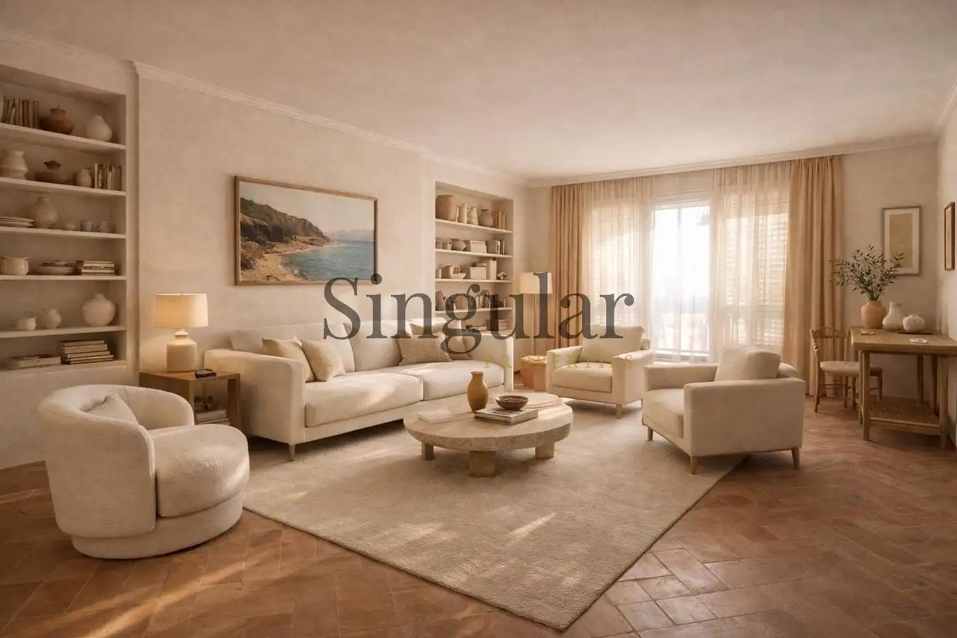 Sala de estar de Piso en venta en  Barcelona Capital con Calefacción y Terraza
