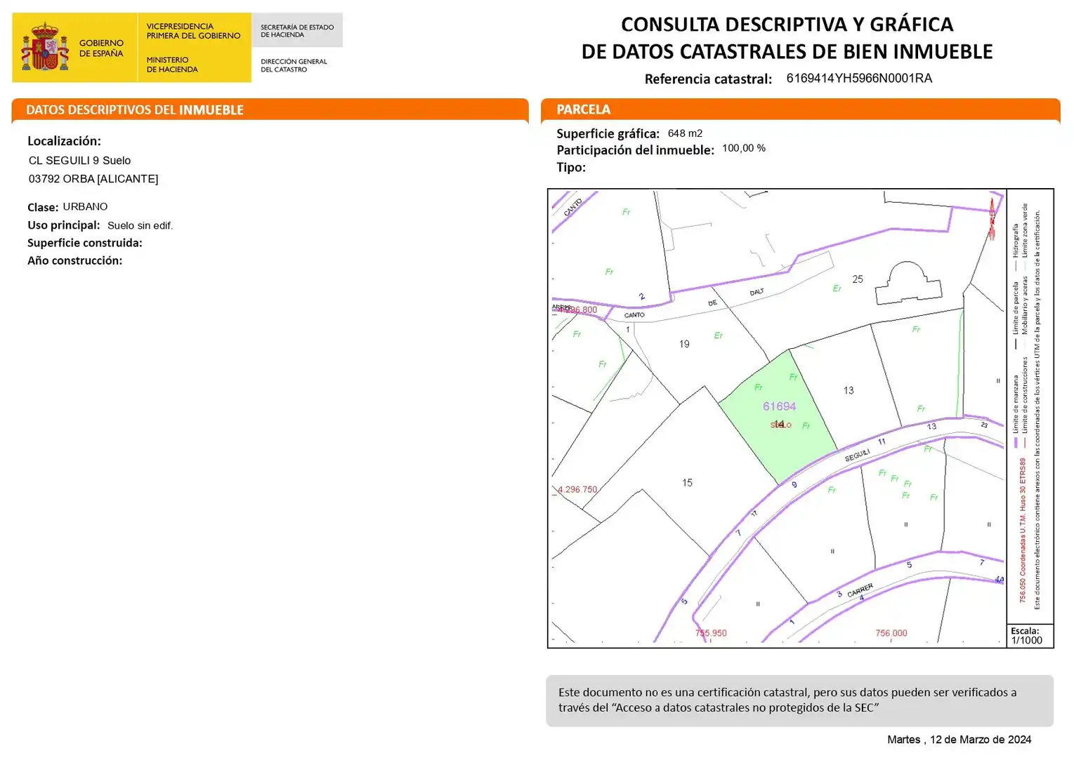 Residential land for sale in Orba