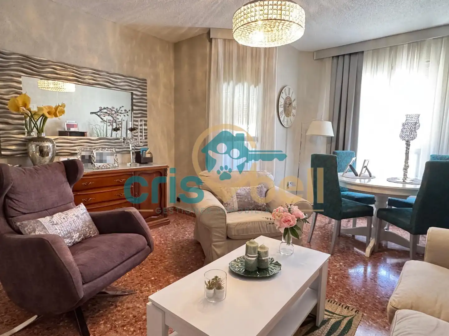 Living room of Flat for sale in Lorca  with Air Conditioner, Furnished and Oven