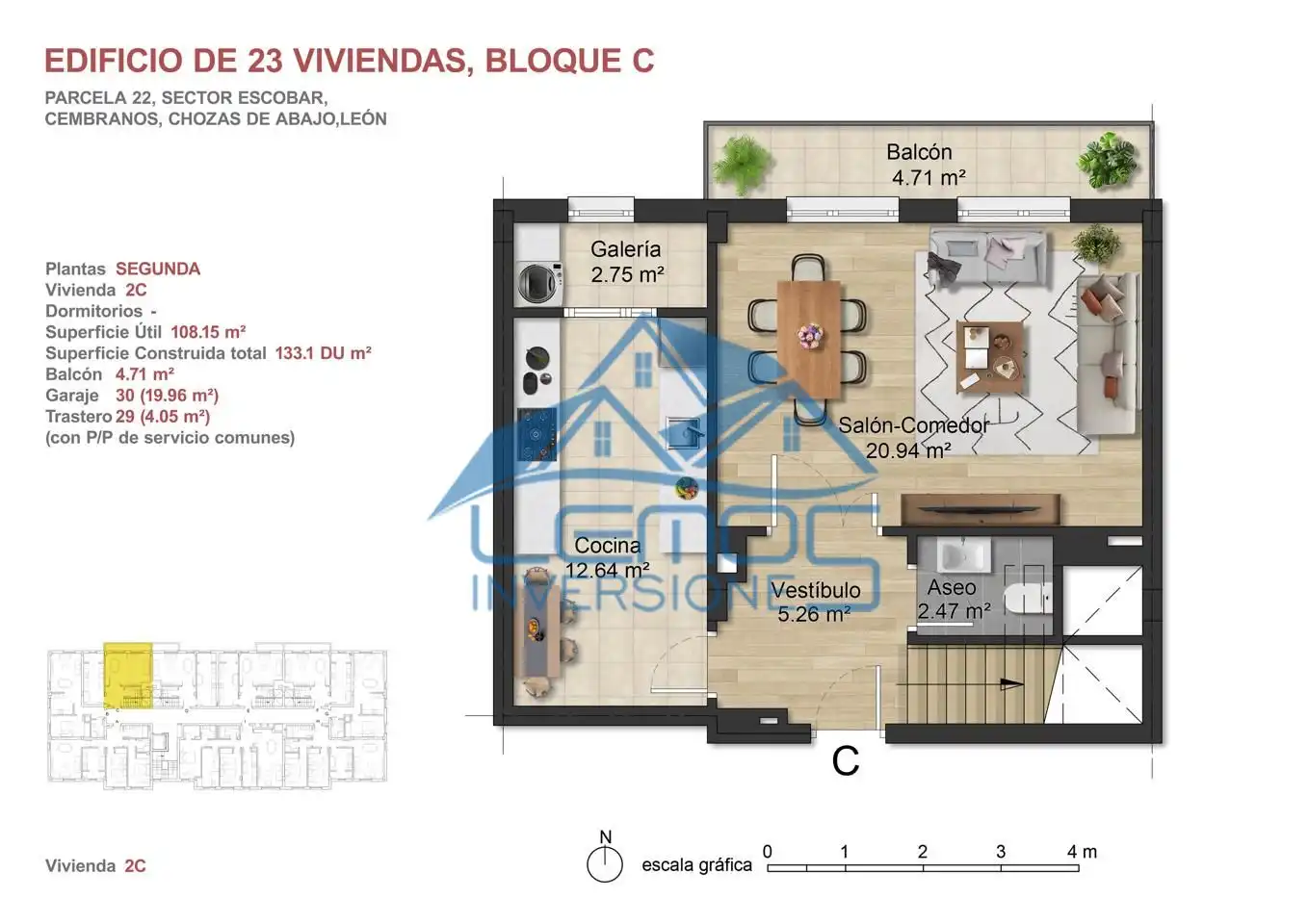 Wohnung zum Verkauf in Chozas de Abajo mit Terrasse