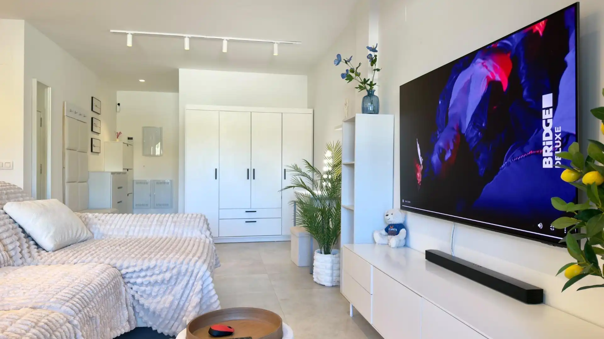 Sala d'estar de Apartament en venda en Finestrat amb Aire condicionat, Calefacció i Jardí privat