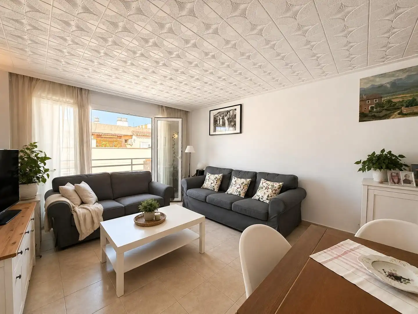 Sala d'estar de Pis en venda en  Palma de Mallorca amb Aire condicionat, Moblat i Balcó