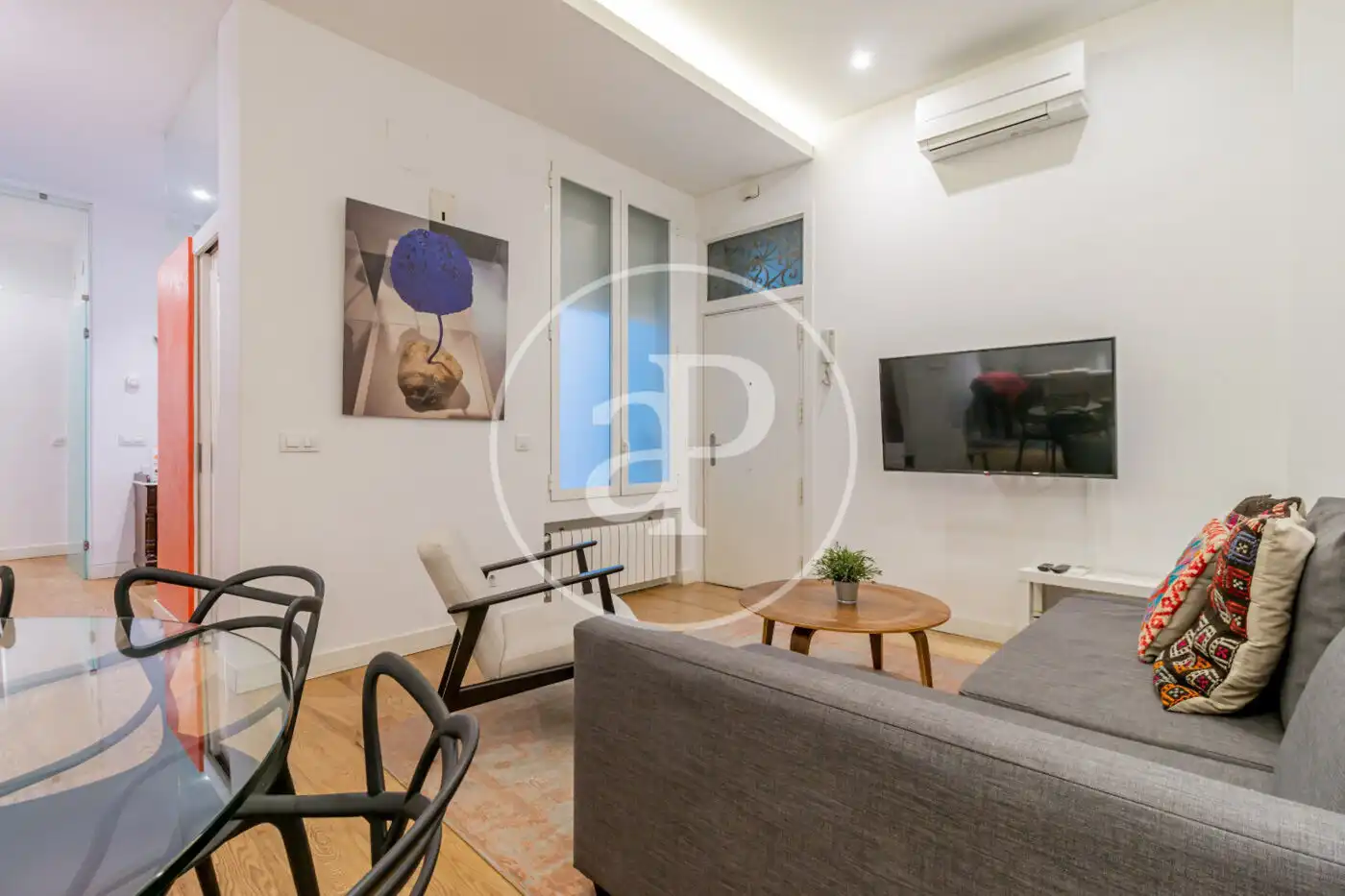 Wohnzimmer von Wohnung zur Miete in Madrid mit Klimaanlage, Heizung und Möbliert