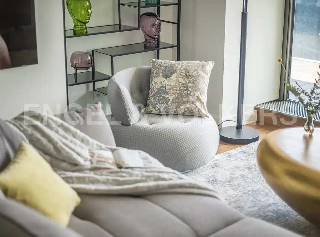 Sala de estar de Piso de alquiler en Barcelona con Aire acondicionado, Calefacción y Piscina