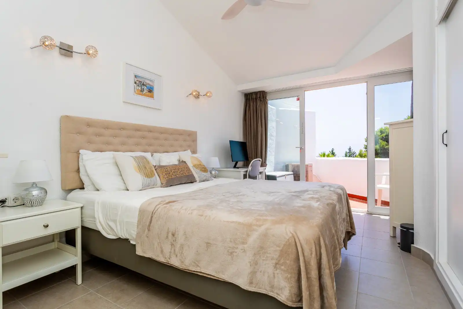 Habitación de Ático de alquiler en Mijas con Aire acondicionado, Terraza y Piscina