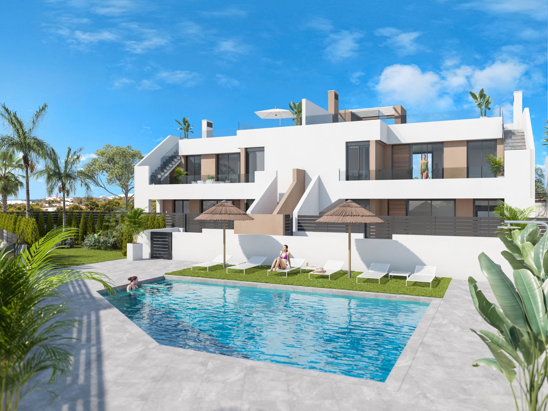 Exterior view of House or chalet for sale in  Almería Capital  with Air Conditioner, Balcony and Community pool