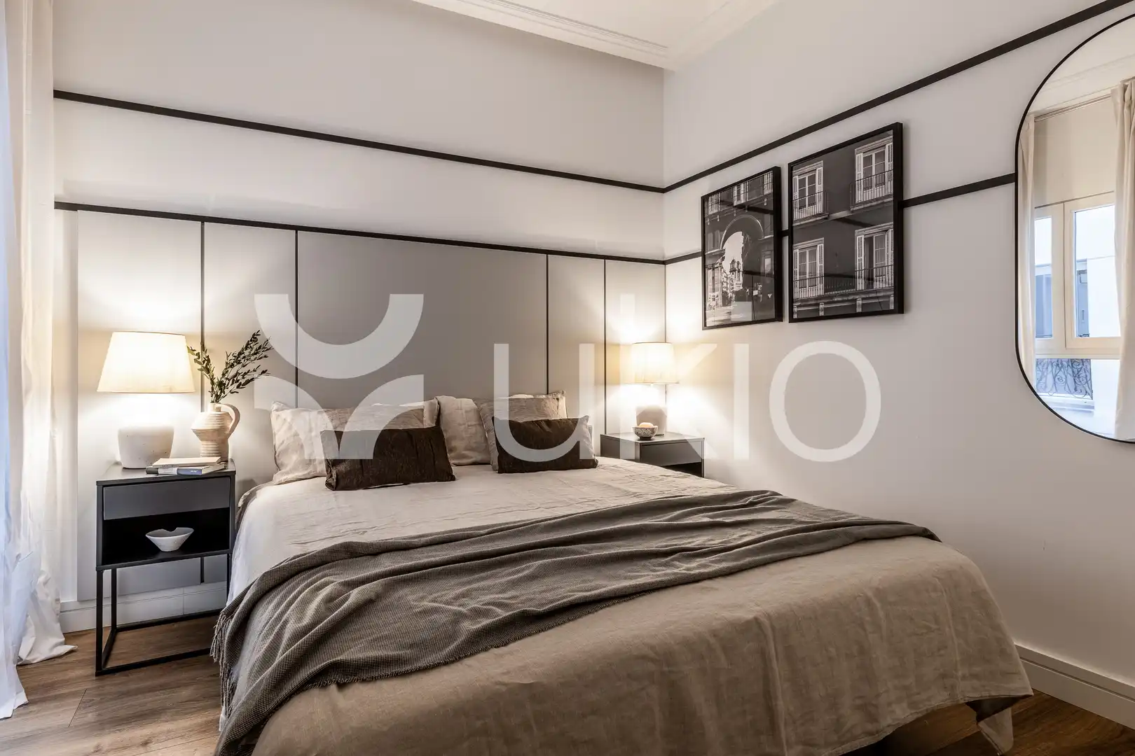 Schlafzimmer von Wohnungen zur Miete in Madrid mit Klimaanlage, Heizung und Möbliert