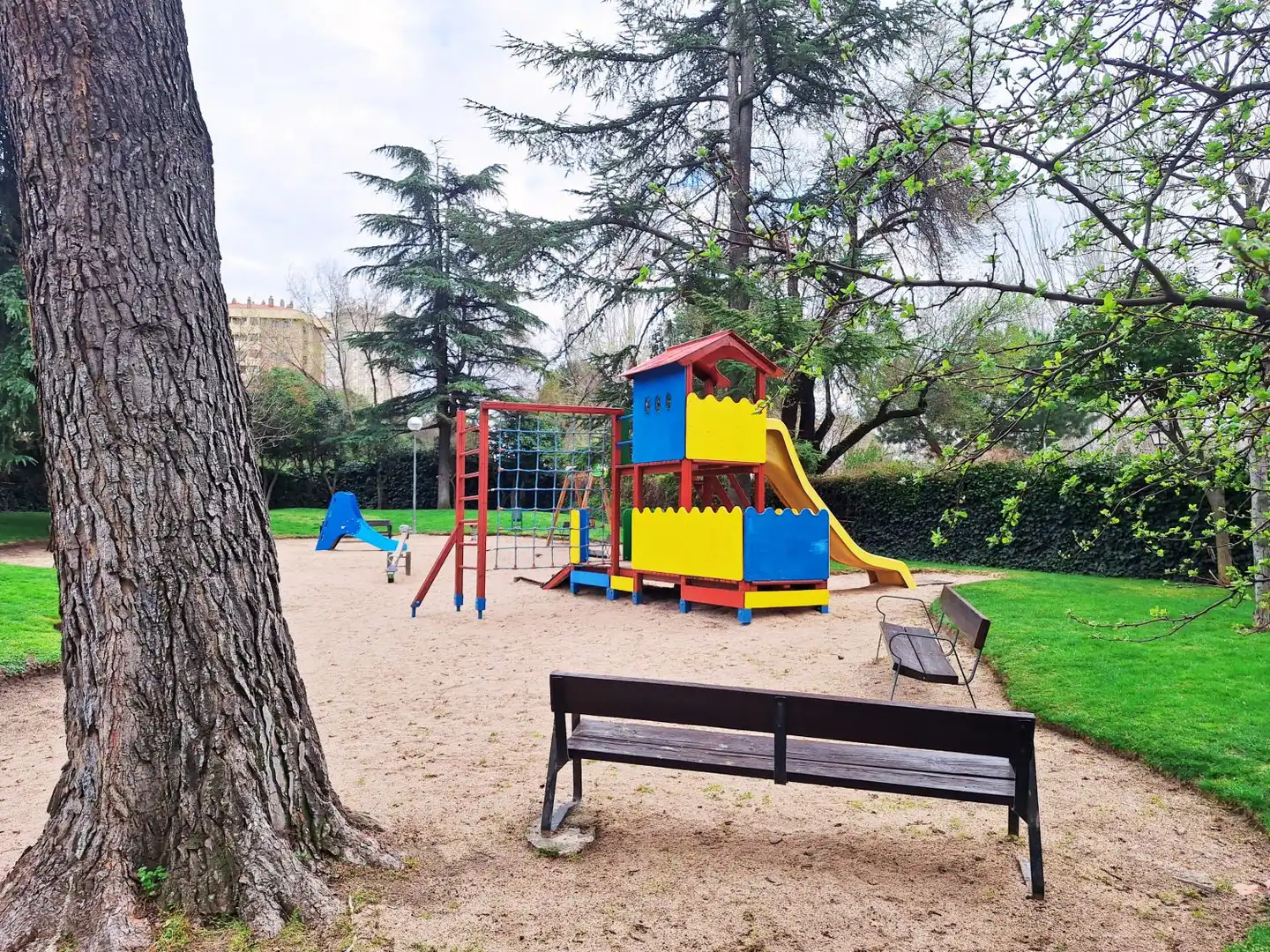 Garden of Flat for rent in Madrid  with Air Conditioner, Heating and Furnished