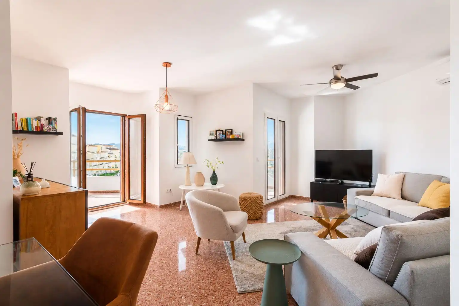 Living room of Apartments for sale in Jávea / Xàbia  with Air Conditioner, Furnished and Balcony