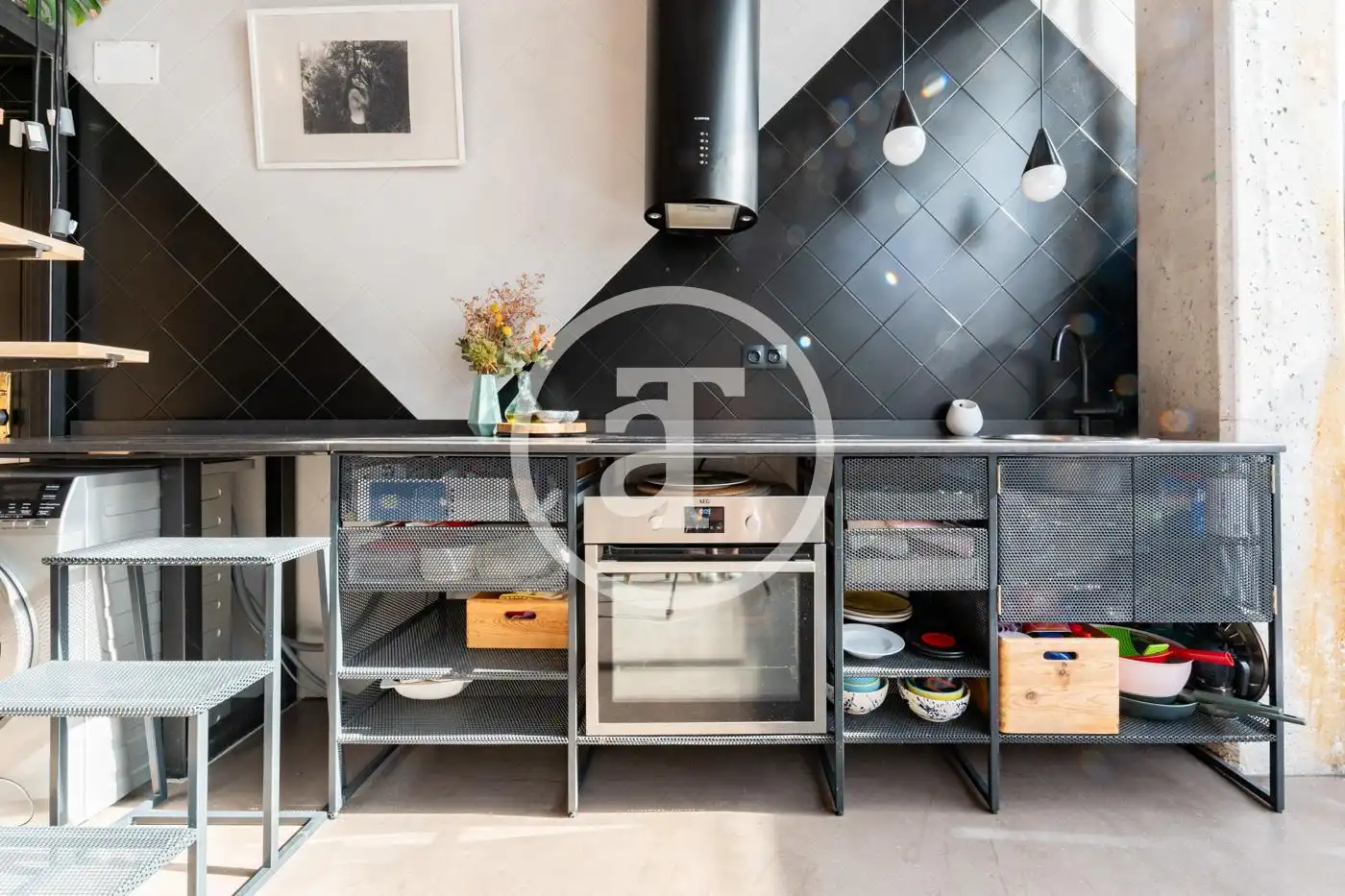 Cocina de Dúplex de alquiler en Madrid con Calefacción, Amueblado y Horno