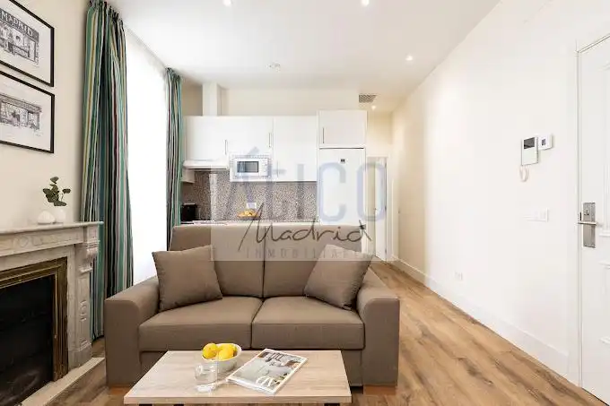 Living room of Flat for rent in Madrid  with Air Conditioner, Heating and Furnished