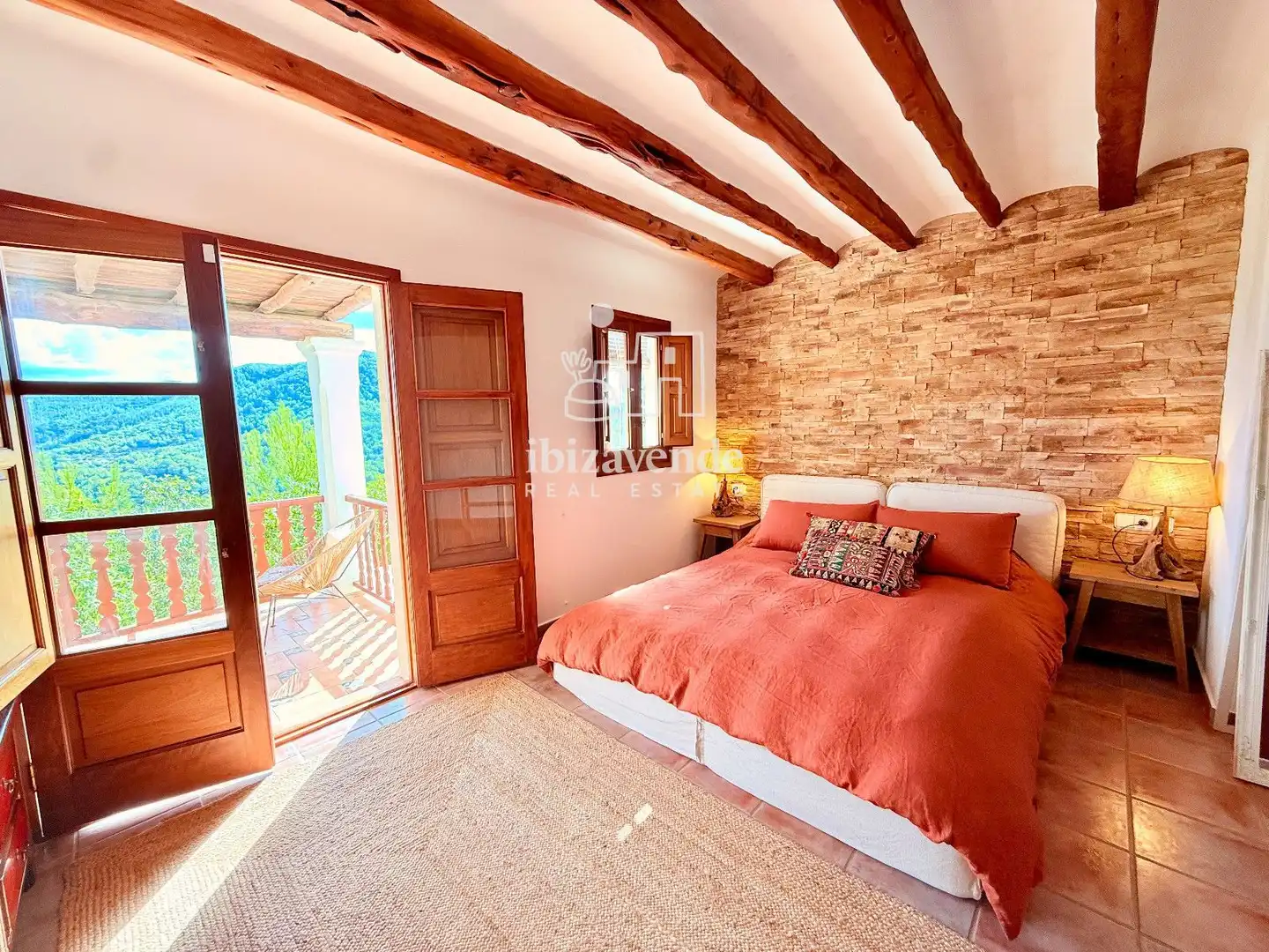 Bedroom of Houses for rent in Sant Joan de Labritja  with Air Conditioner, Terrace and Swimming Pool