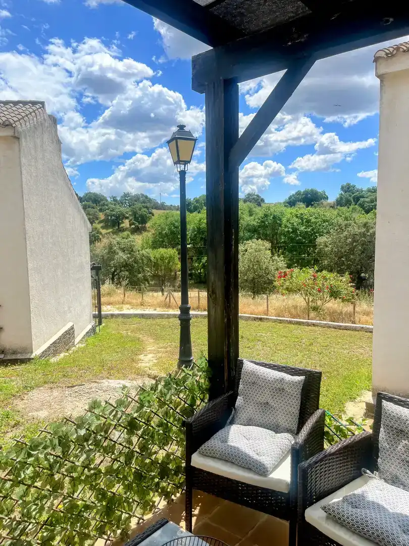 Terrassa de Casa o xalet en venda en El Ronquillo amb Aire condicionat i Piscina