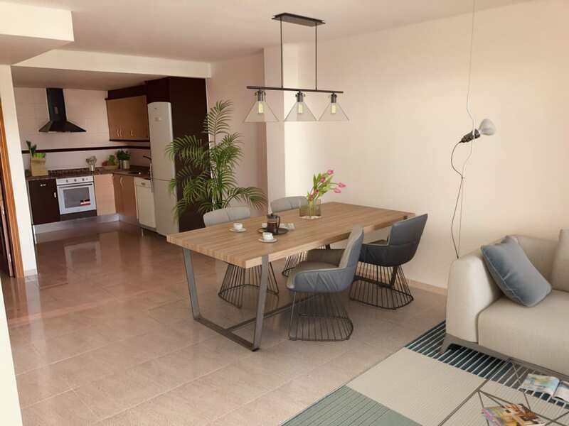 Menjador de Apartament en venda en Santa Magdalena de Pulpis amb Jardí privat, Terrassa i Piscina