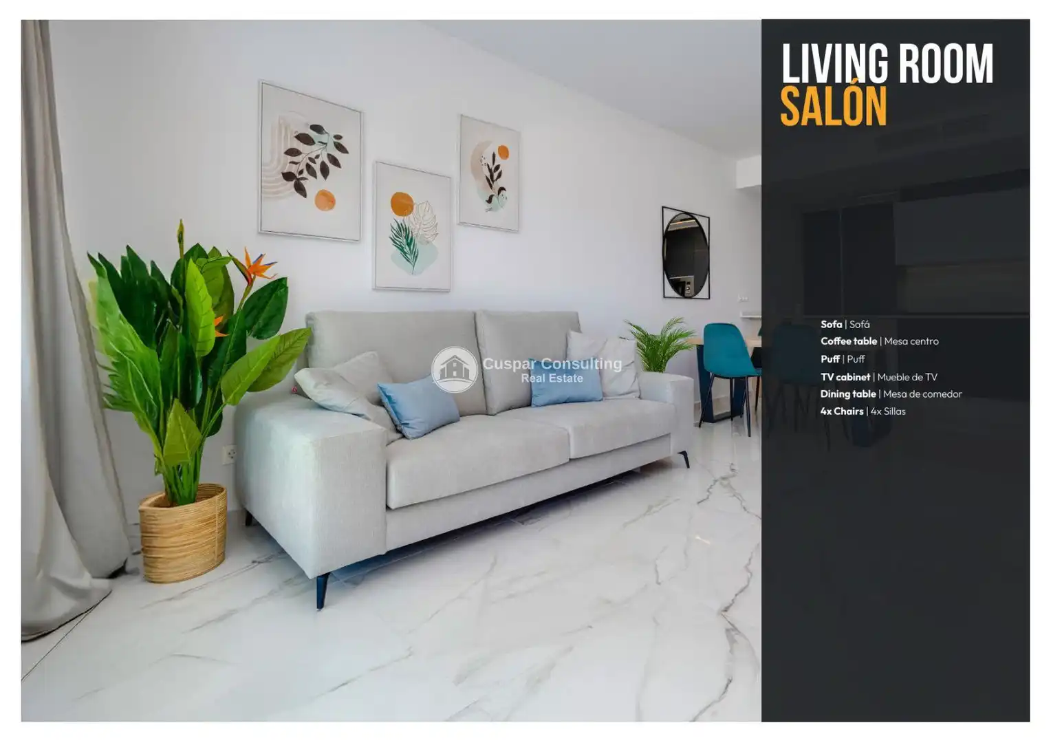 Sala d'estar de Apartament en venda en Torrevieja amb Aire condicionat, Calefacció i Terrassa
