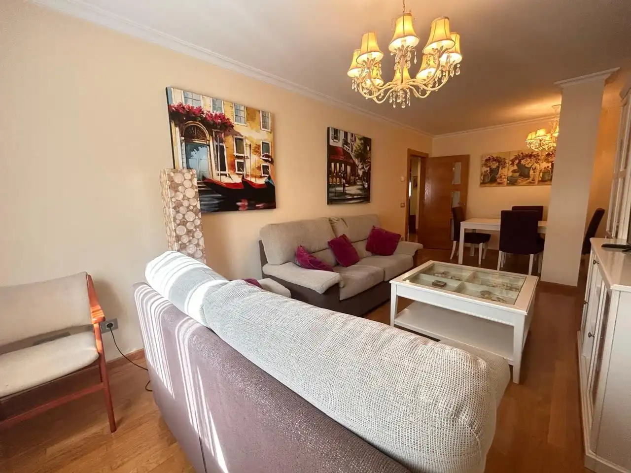 Living room of Flat for rent in Gijón   with Heating, Storage room and Furnished