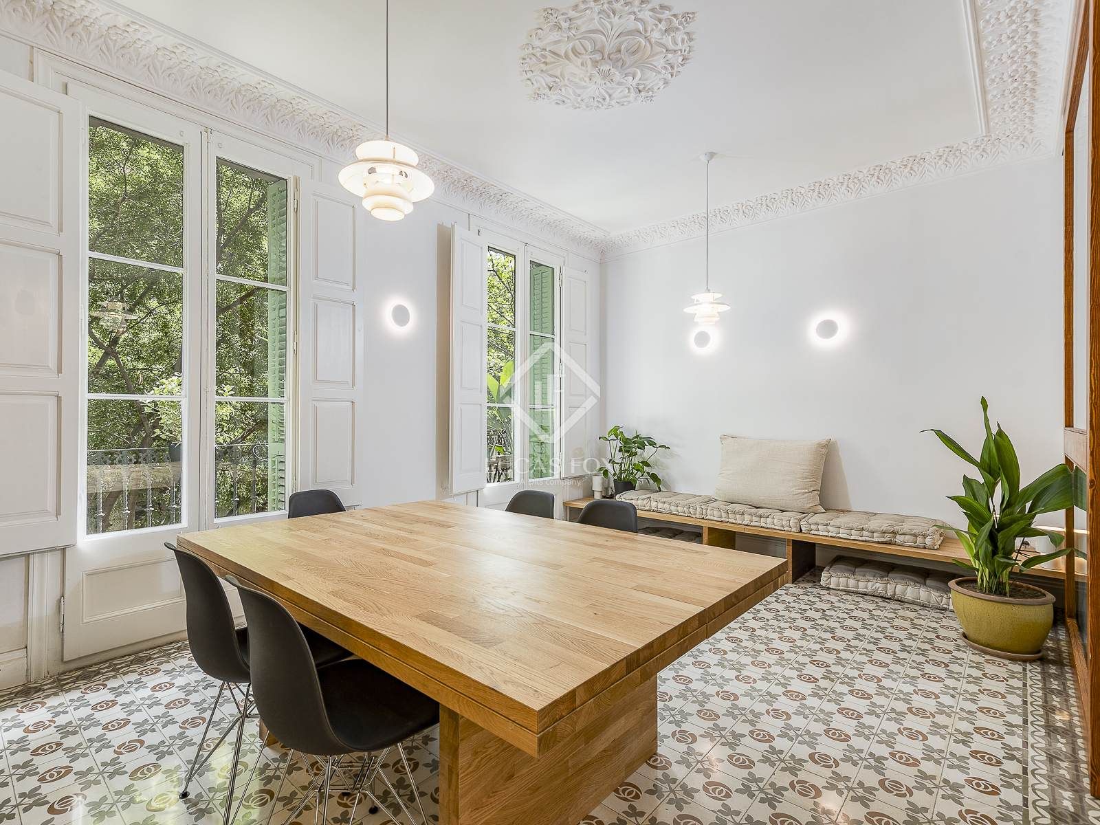 Dining room of Flat for sale in  Barcelona Capital  with Air Conditioner, Heating and Balcony