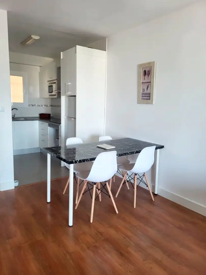 Dining room of Flat for rent in Roquetas de Mar  with Air Conditioner, Terrace and Furnished