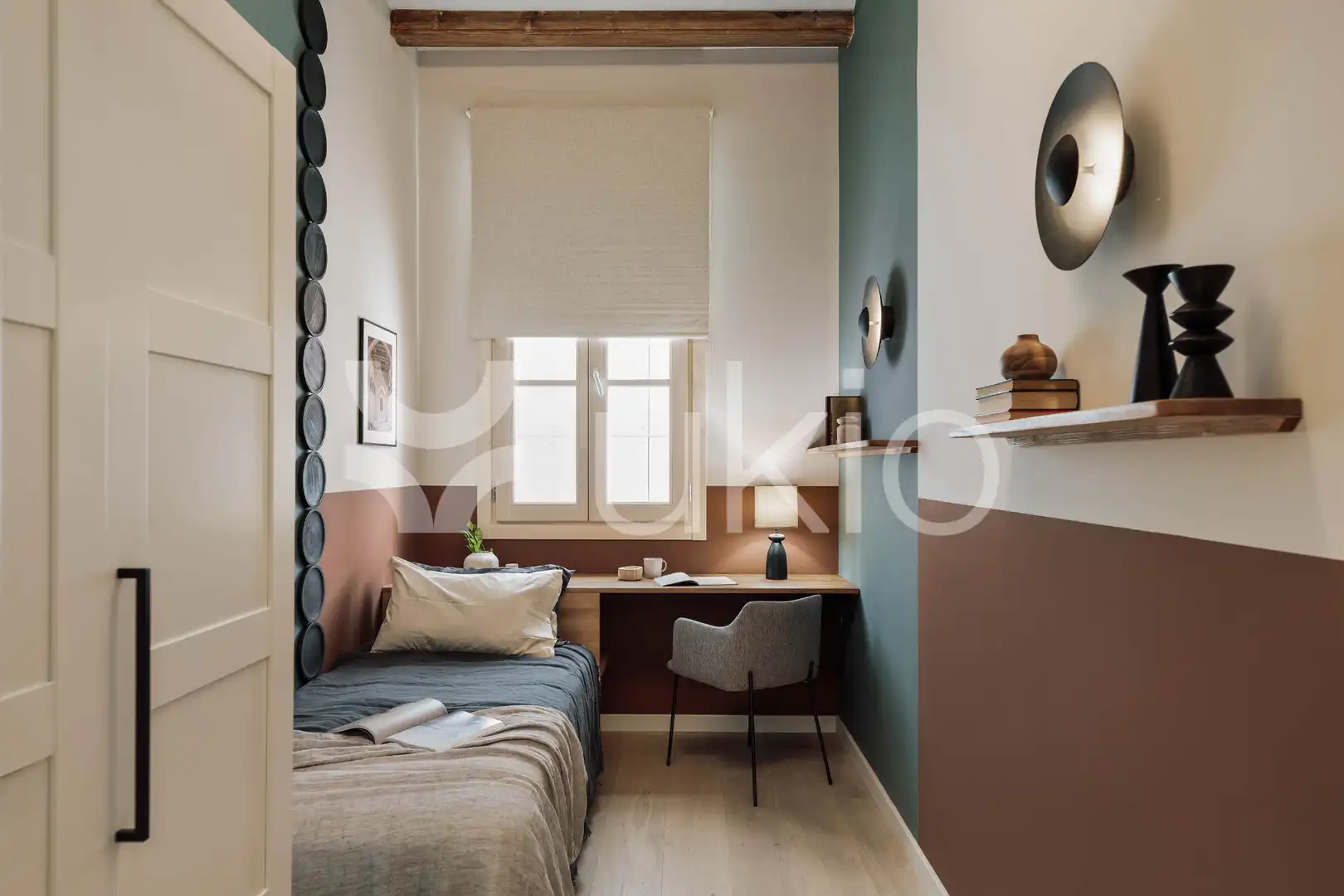 Habitación de Apartamento de alquiler en Barcelona con Aire acondicionado, Calefacción y Amueblado