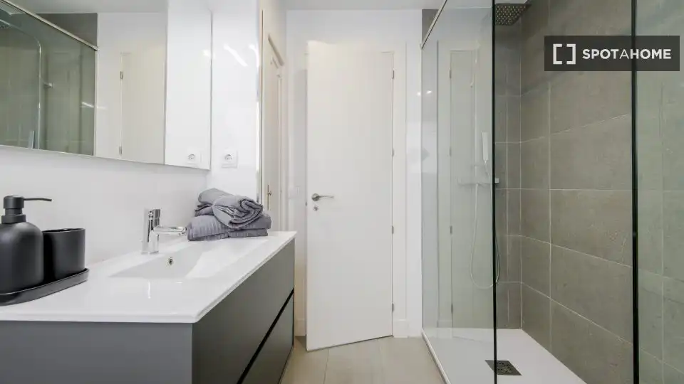 Bathroom of Flat for rent in Madrid  with Air Conditioner, Heating and Furnished