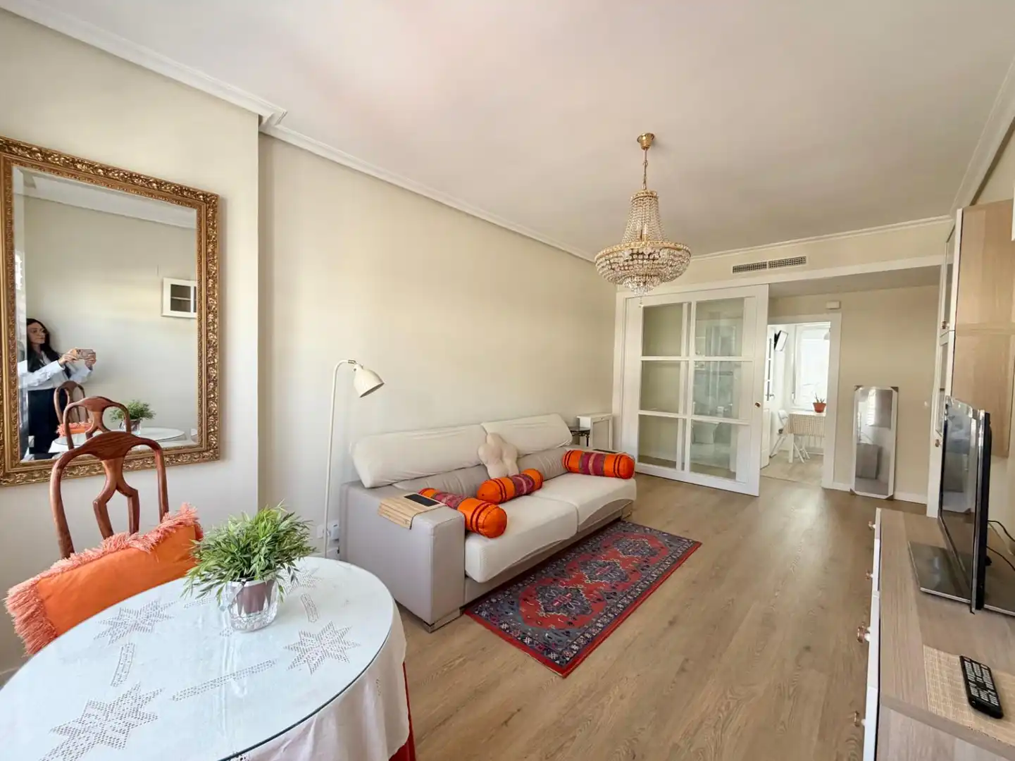 Living room of Flat for rent in  Logroño  with Heating, Terrace and Furnished