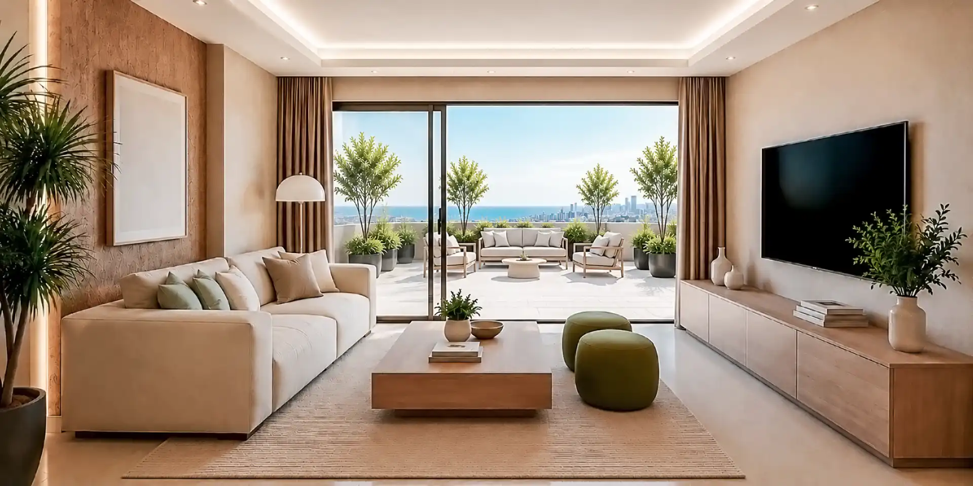 Sala de estar de Ático en venta en Torremolinos con Aire acondicionado, Terraza y Piscina