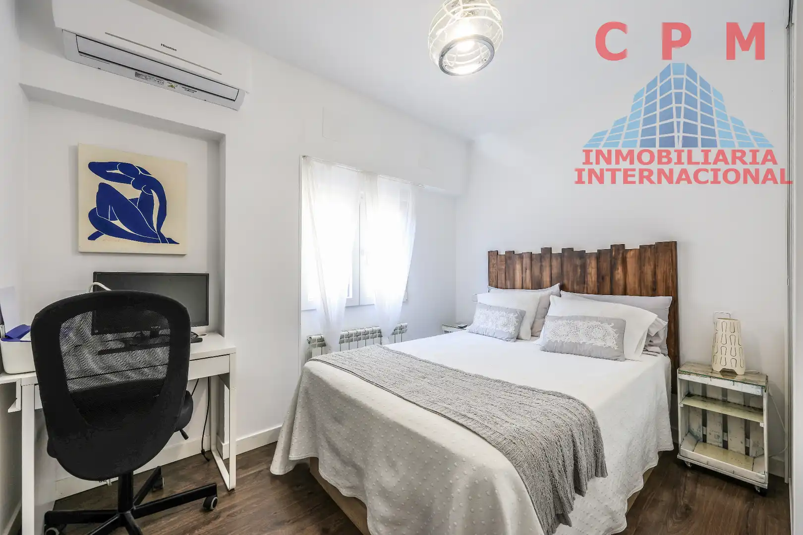Schlafzimmer von Wohnung zur Miete in Madrid mit Klimaanlage, Heizung und Parkett