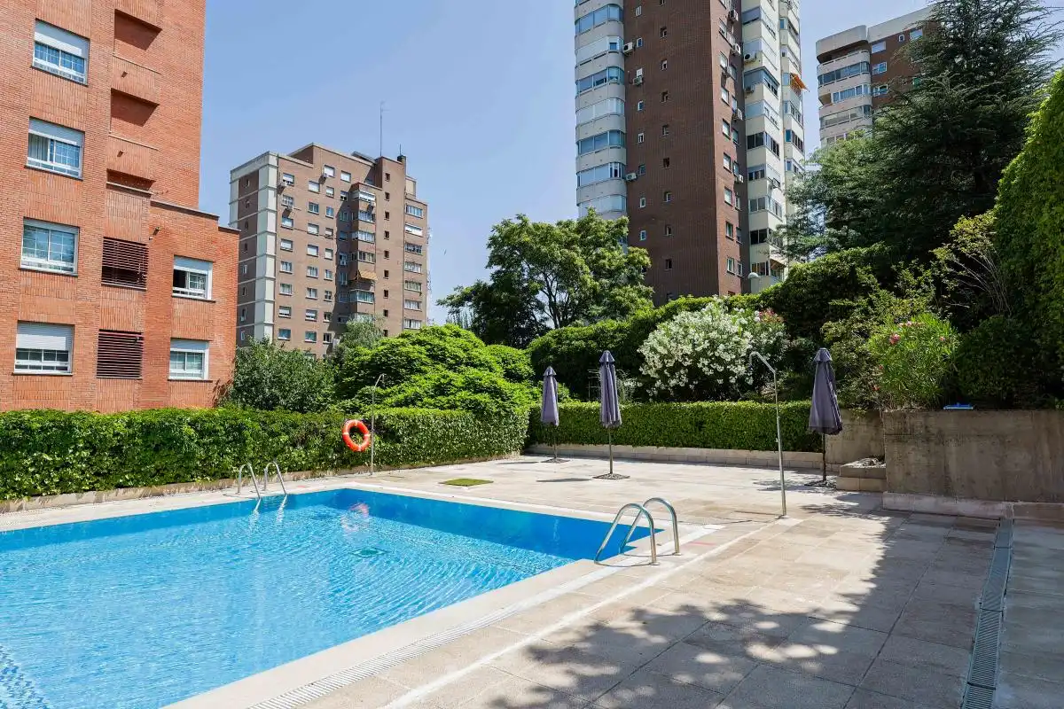 Piscina de Àtic de lloguer en Madrid amb Aire condicionat, Calefacció i Jardí privat