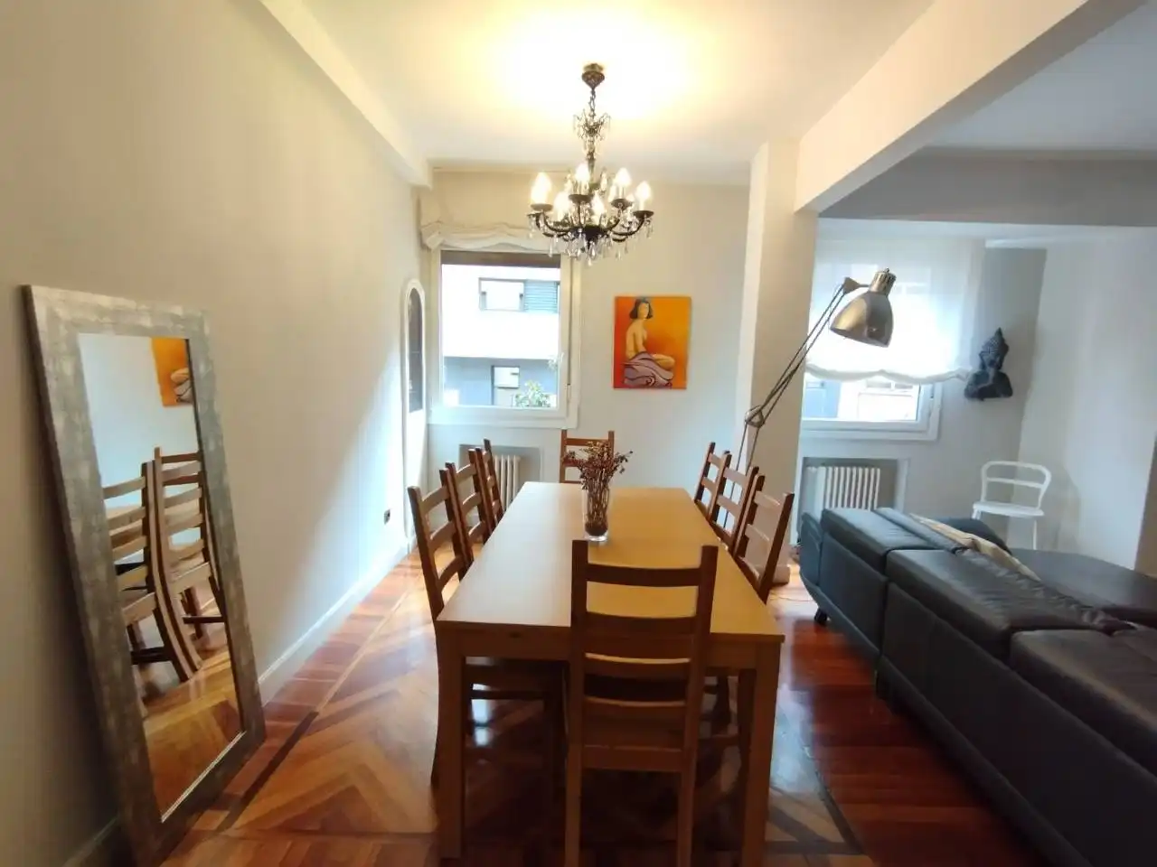 Esszimmer von Wohnung zur Miete in Bilbao  mit Heizung, Parkett und Möbliert