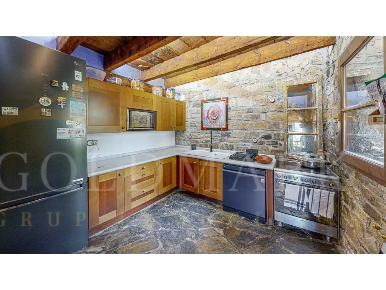 Cocina de Finca rústica en venta en Sant Jaume de Frontanyà con Calefacción y Jardín privado