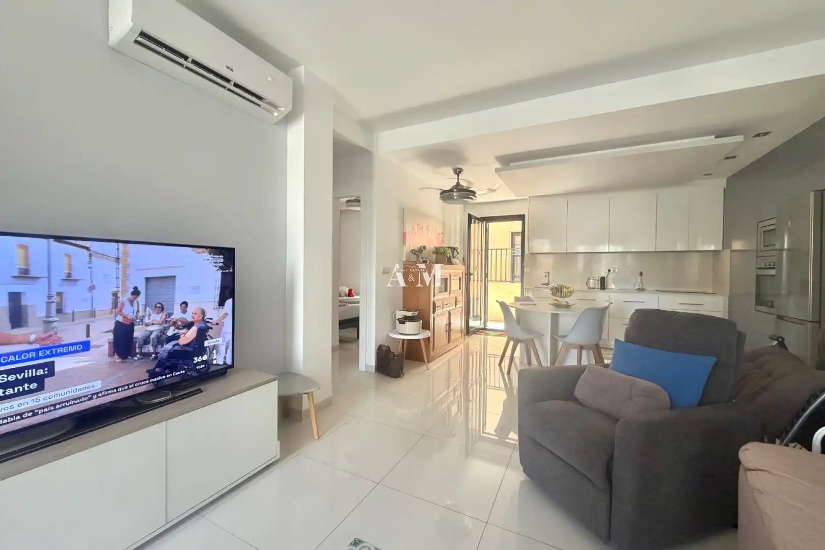 Wohnzimmer von Haus oder Chalet zur Miete in Pilar de la Horadada mit Klimaanlage, Heizung und Terrasse