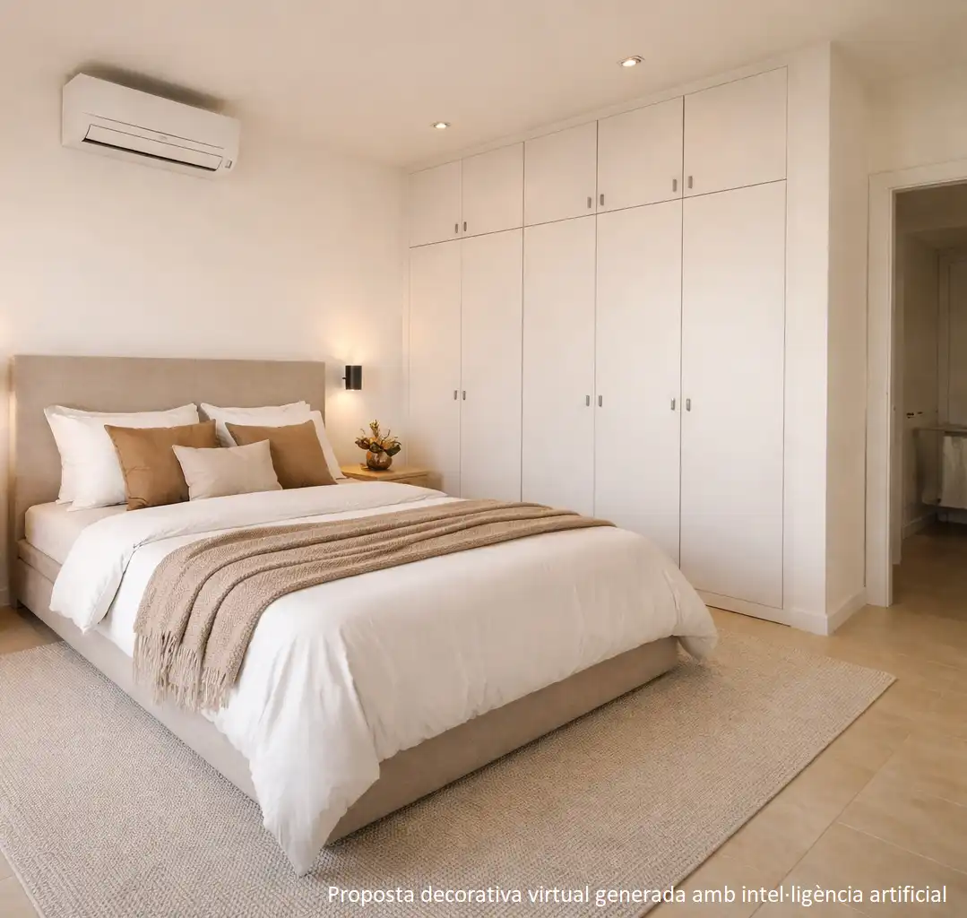 Schlafzimmer von Dachboden zum Verkauf in Sant Vicenç de Montalt mit Klimaanlage, Heizung und Abstellraum