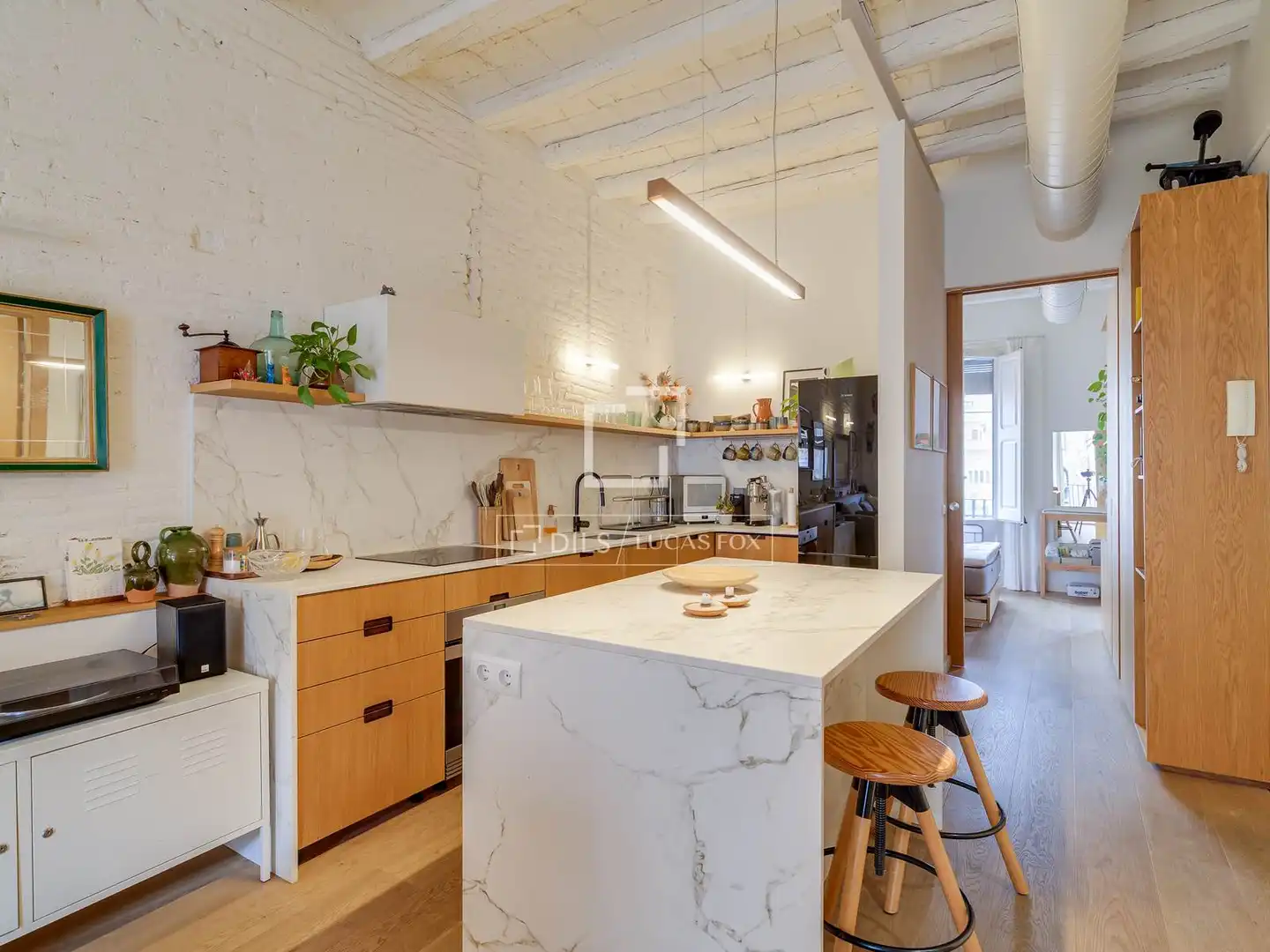 Küche von Wohnung zum Verkauf in Barcelona mit Klimaanlage, Heizung und Parkett