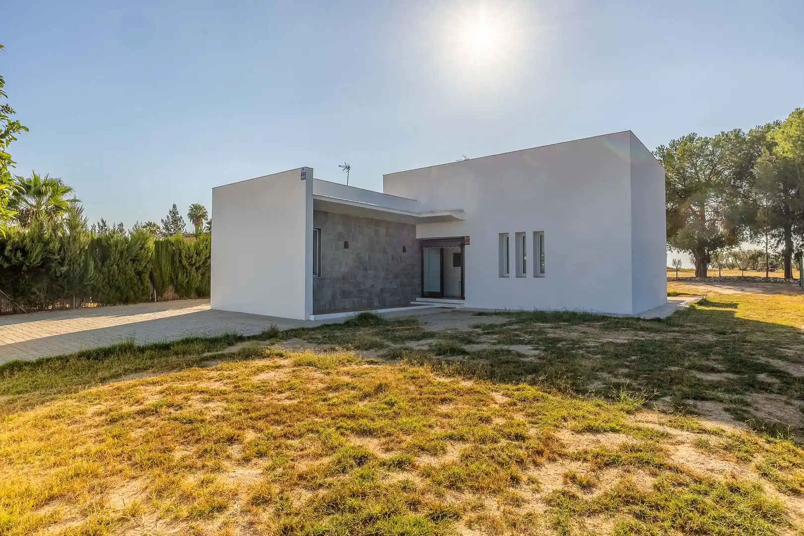 Vista exterior de Casa o xalet en venda en Aznalcázar amb Aire condicionat, Jardí privat i Internet